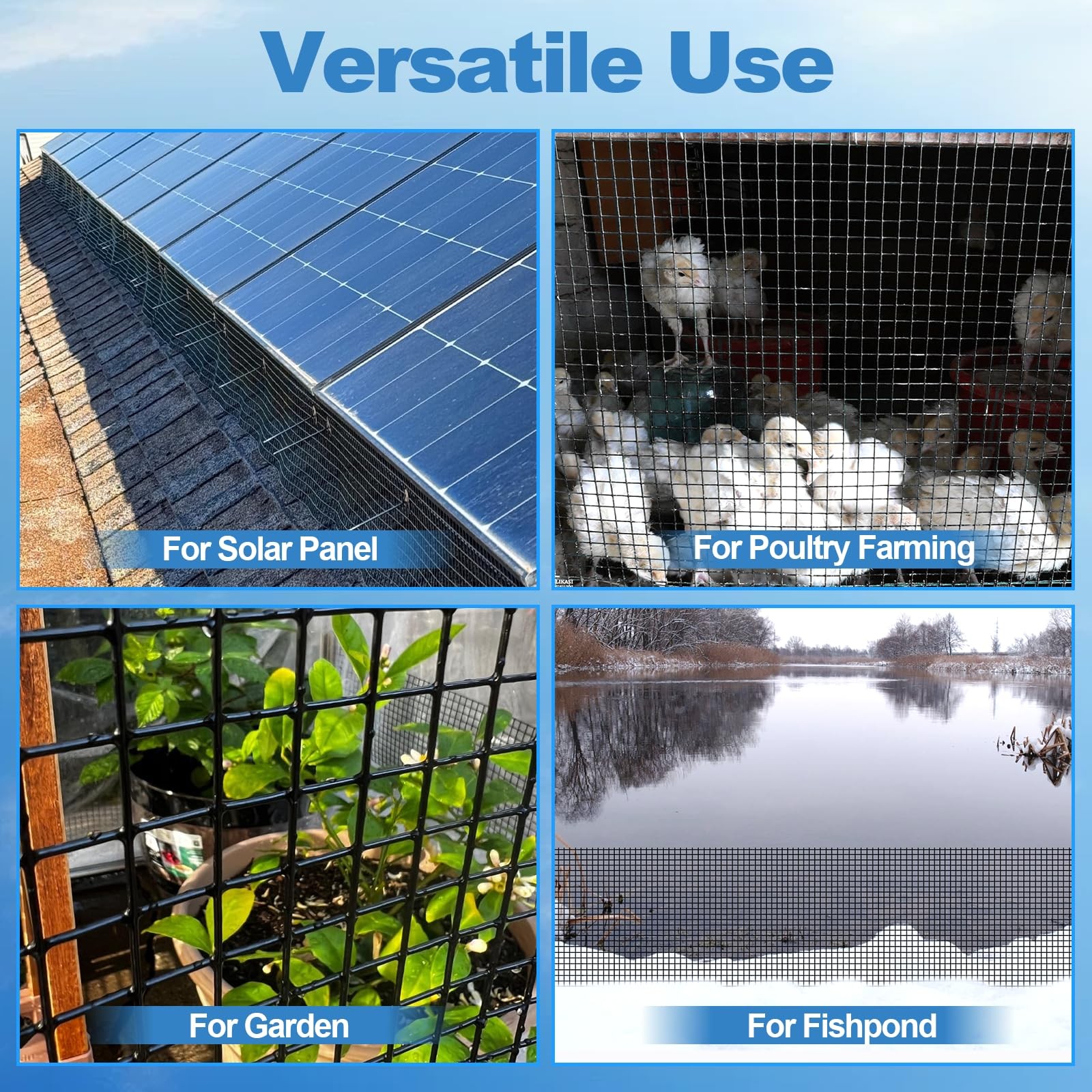Critter Guard for Solar Panel BirdGuard 6in x 100ft PVC Coated Pigeon Netting…