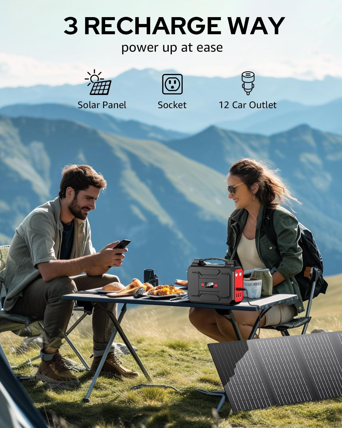 200W/100W Solar Generator with 40W Panel and 146Wh Portable Power Station