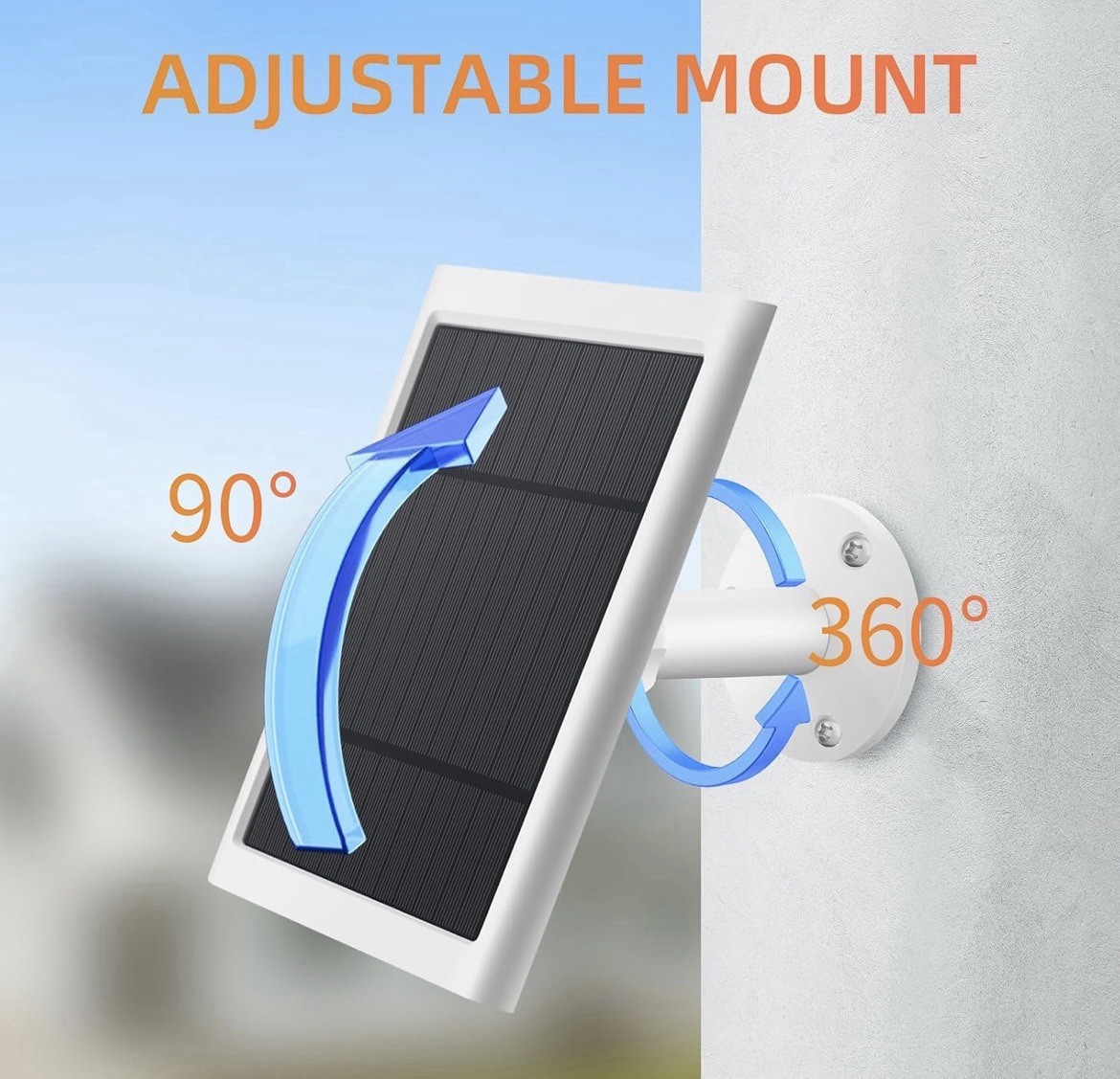 Solar Panels For Cameras Usb-c And Barrel 4 Watt 10 Ft Cable