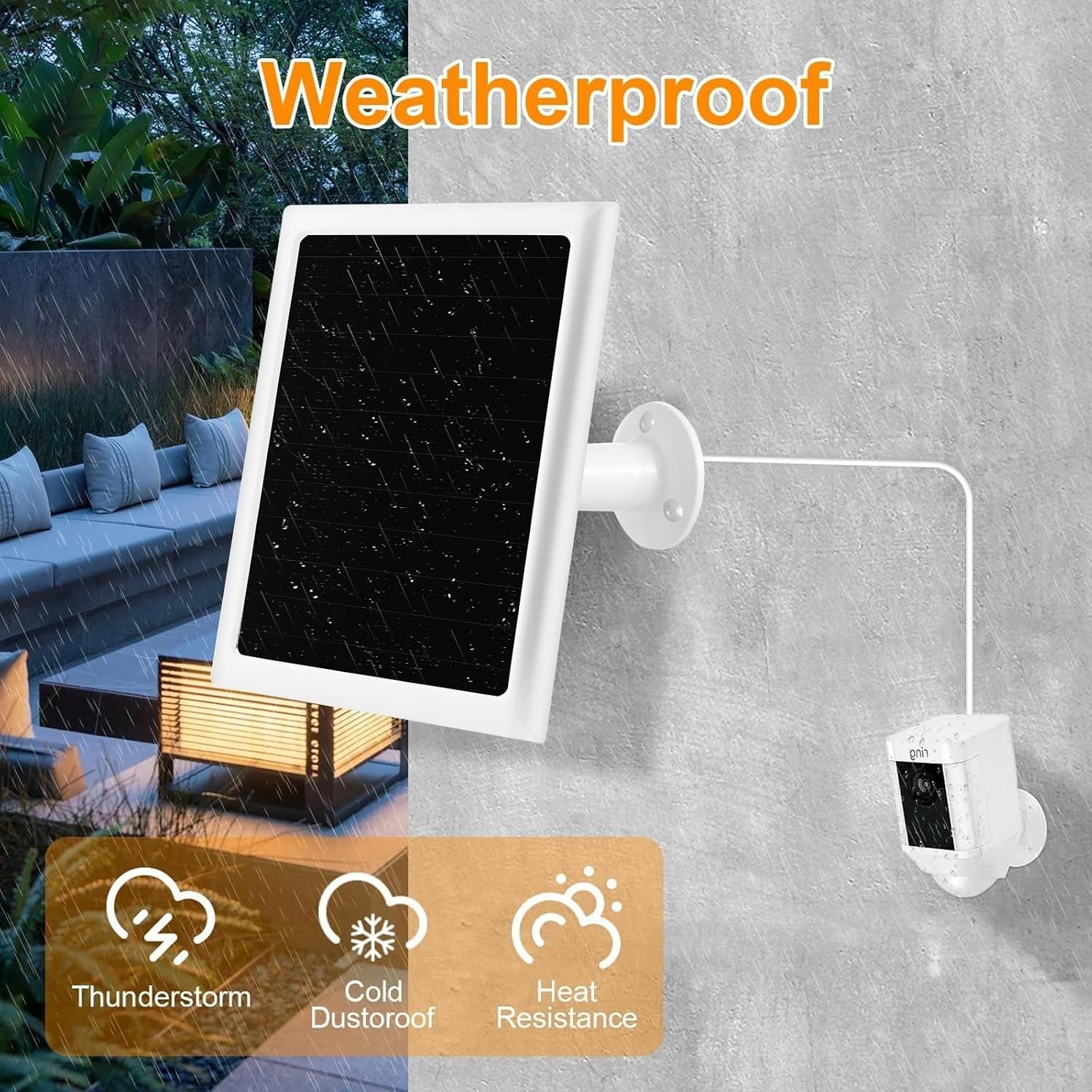 Solar Panel Charger for Ring Camera, Compatible with Stick Up Camera Battery,…