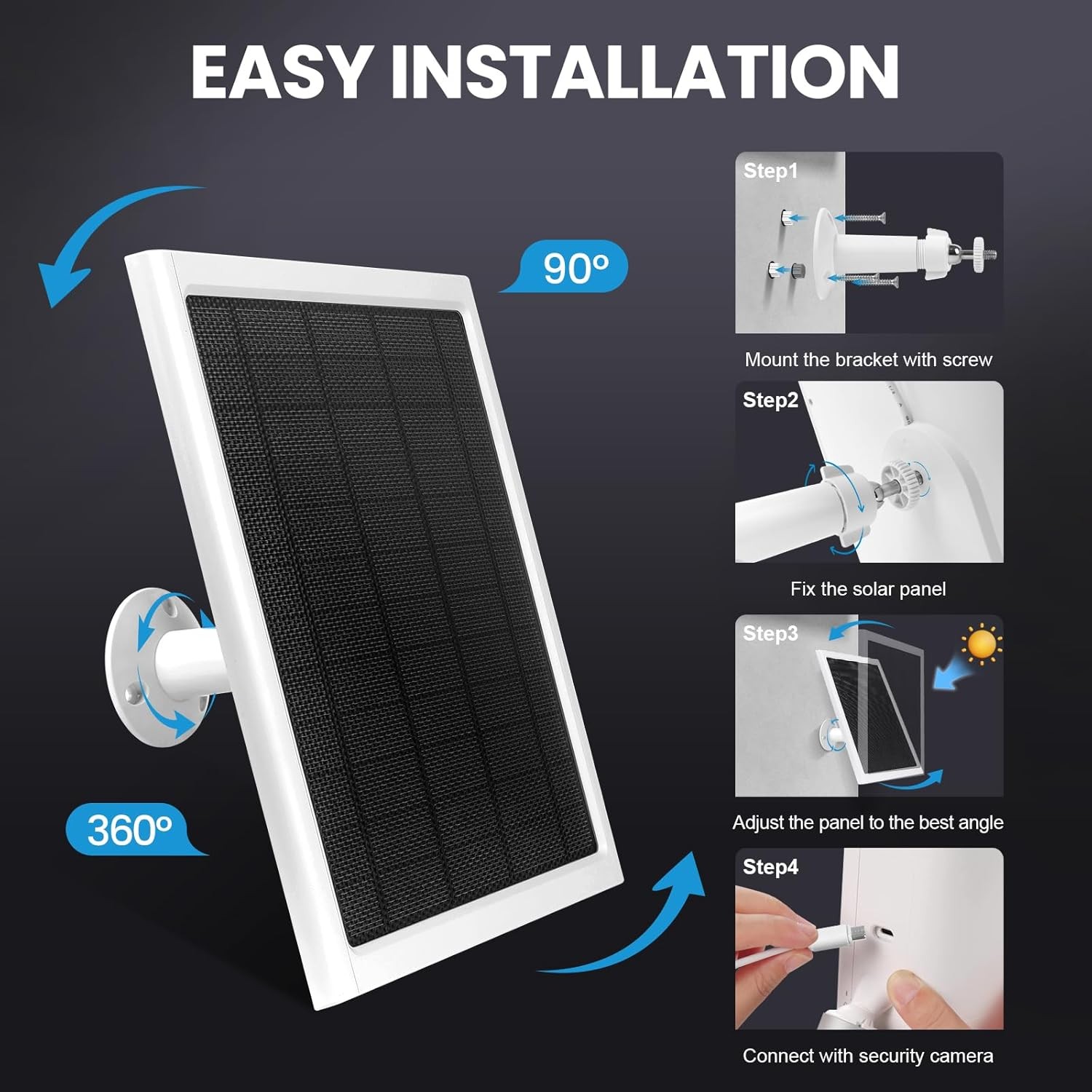 Ring Solar Panel,8W Ring Solar Charger Compatible with Stick Up Camera & Pro, Sp