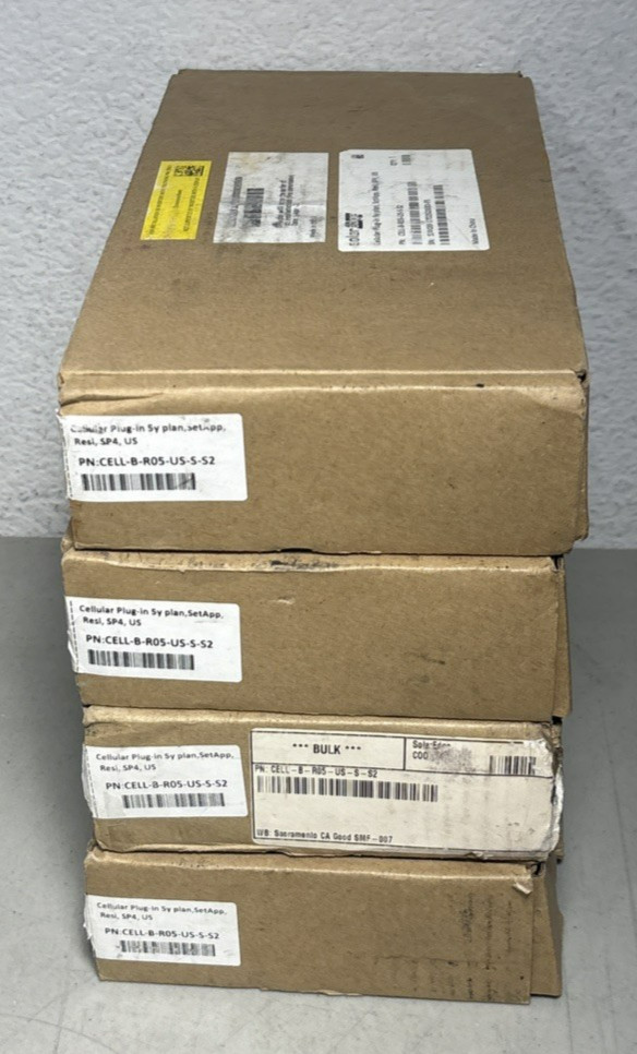 Lot of 4 New Solar Edge CELL-B-R05-US-S-Sw Cellular Plug-In Kits w/Sim Cards