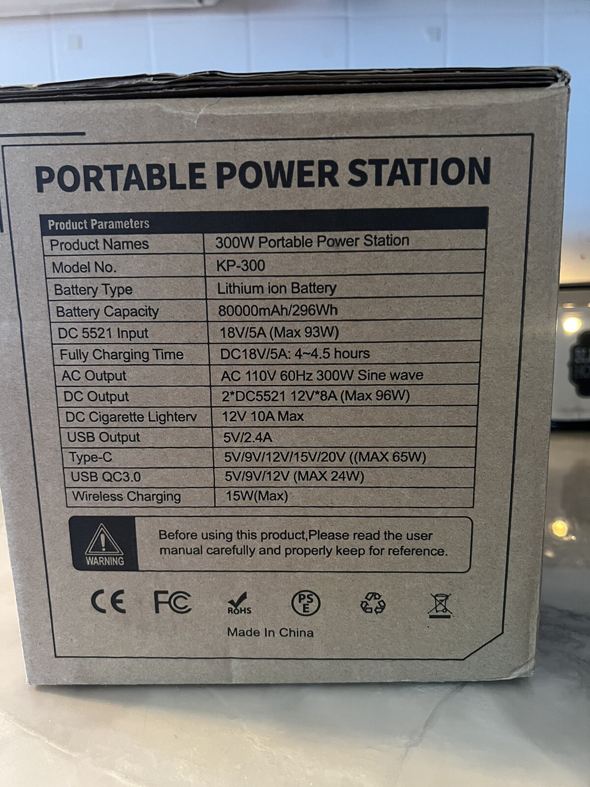 Kepism Portable Power Station, Outdoor Solar Generator Battery Pack,110V/300W