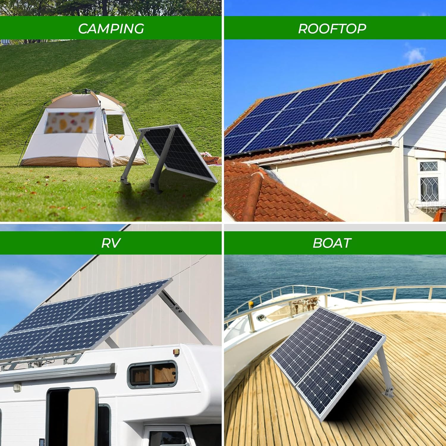 Solar Panel Mounting Brackets, 2 Sets Adjustable Solar Panel Tilt Mount Brackets