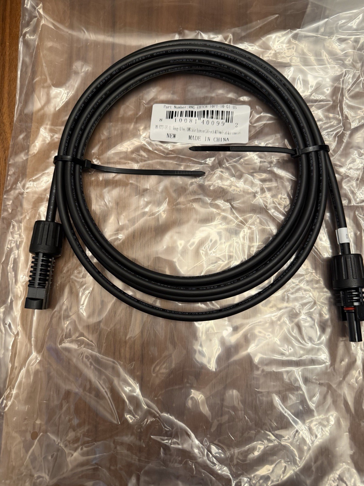 RENOGY 10ft Solar Extension Cable w/ MC4 Female & Male Connetors