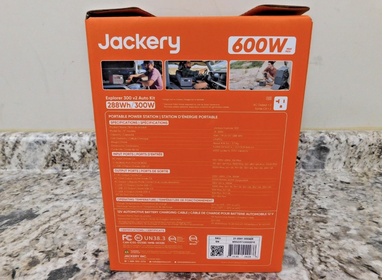 Jackery Explorer 300 v2 Auto Kit Portable Solar Generator 600W Peak