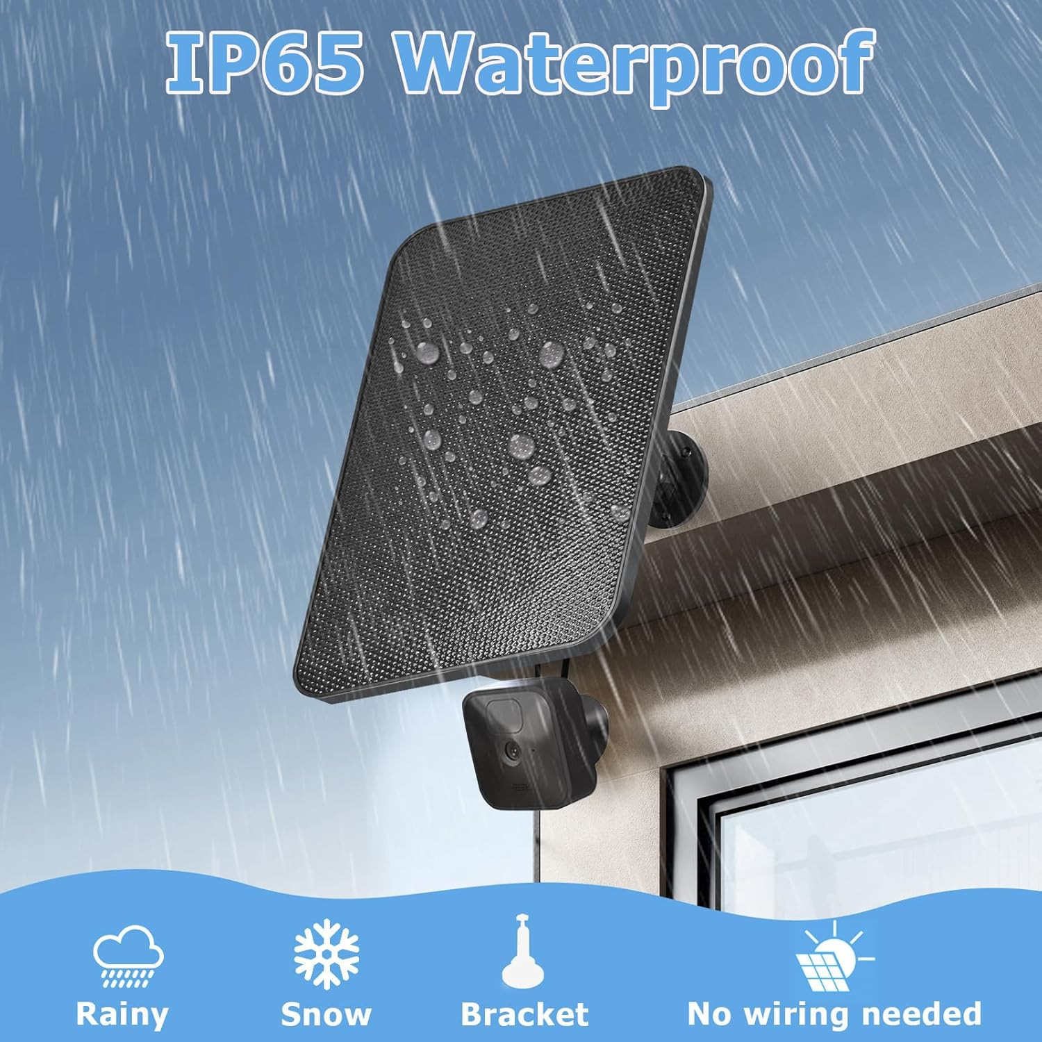 4W Waterproof Solar Panel for Blink Outdoor 4 Camera with 10Ft Cable