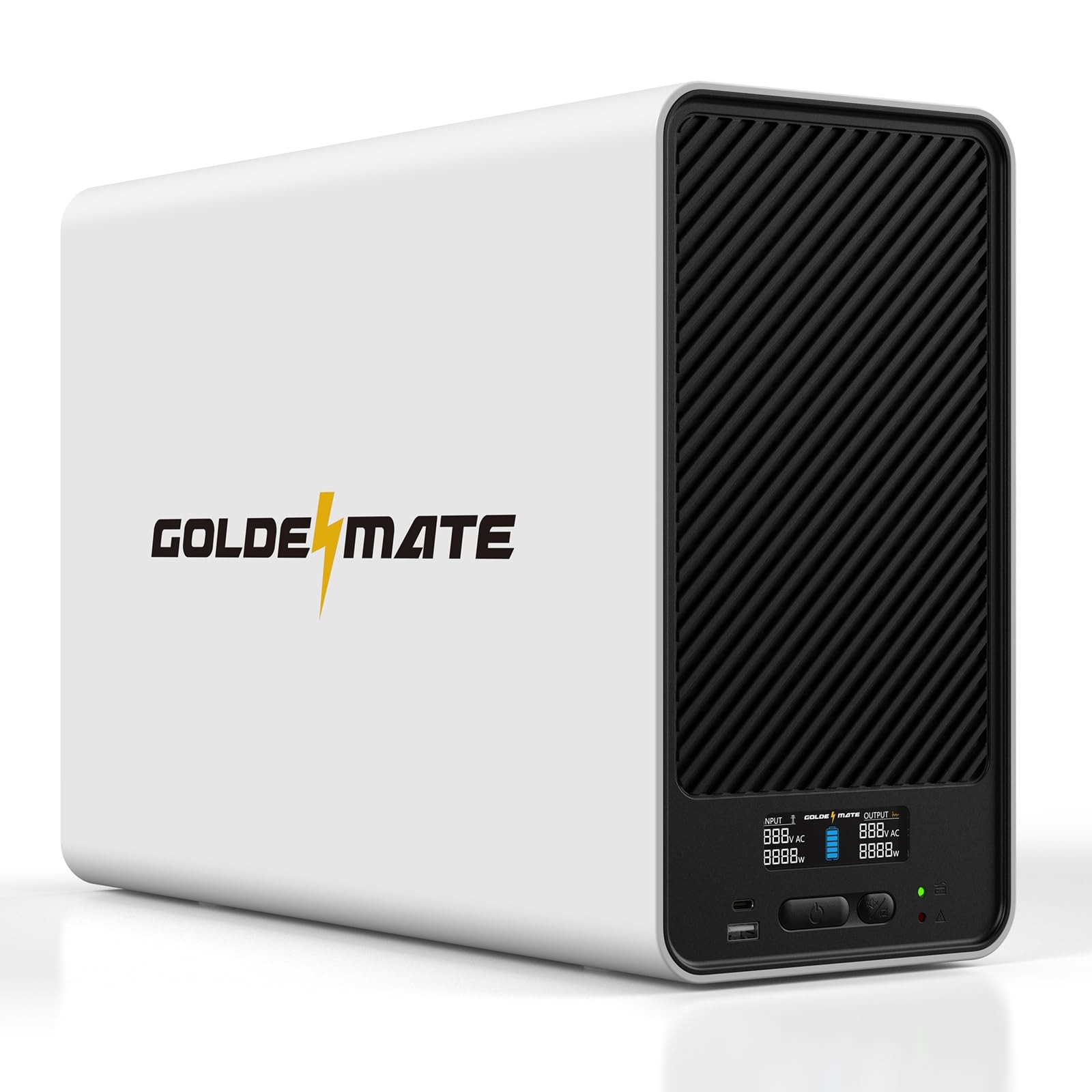 Goldenmate 2000VA 1600W Pure Sine Wave UPS Backup Power Supply LiFePO4 Battery