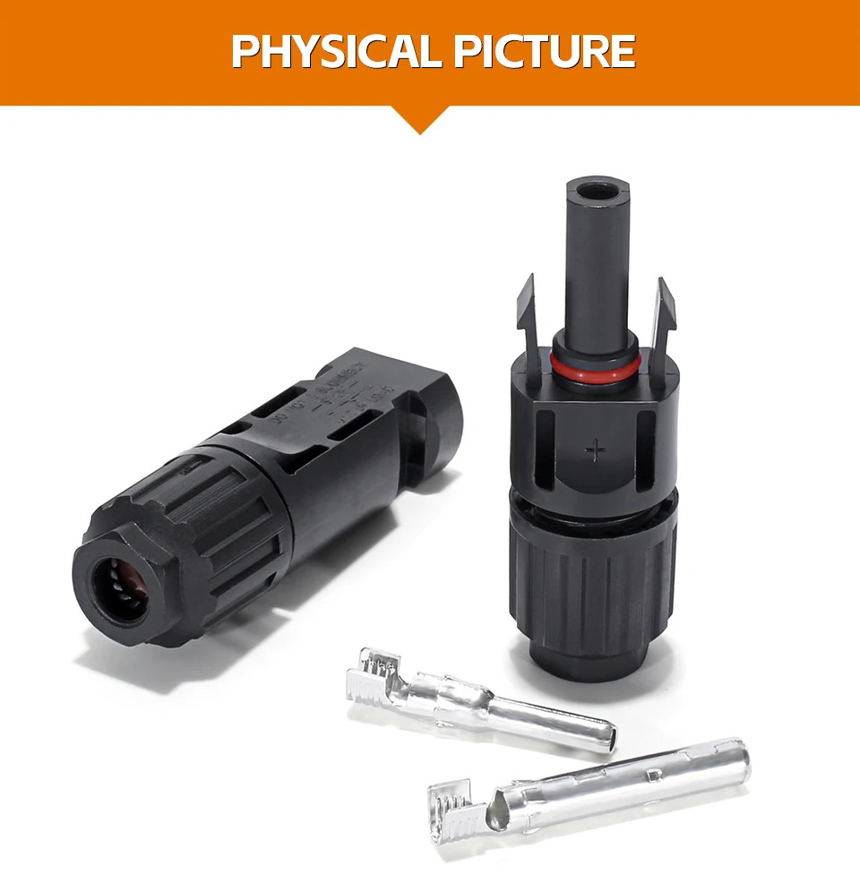100Pcs PV DC Connector Kit 1000V/1500V 30A-60A IP67 IP68 for 2.5-6mm² Cable