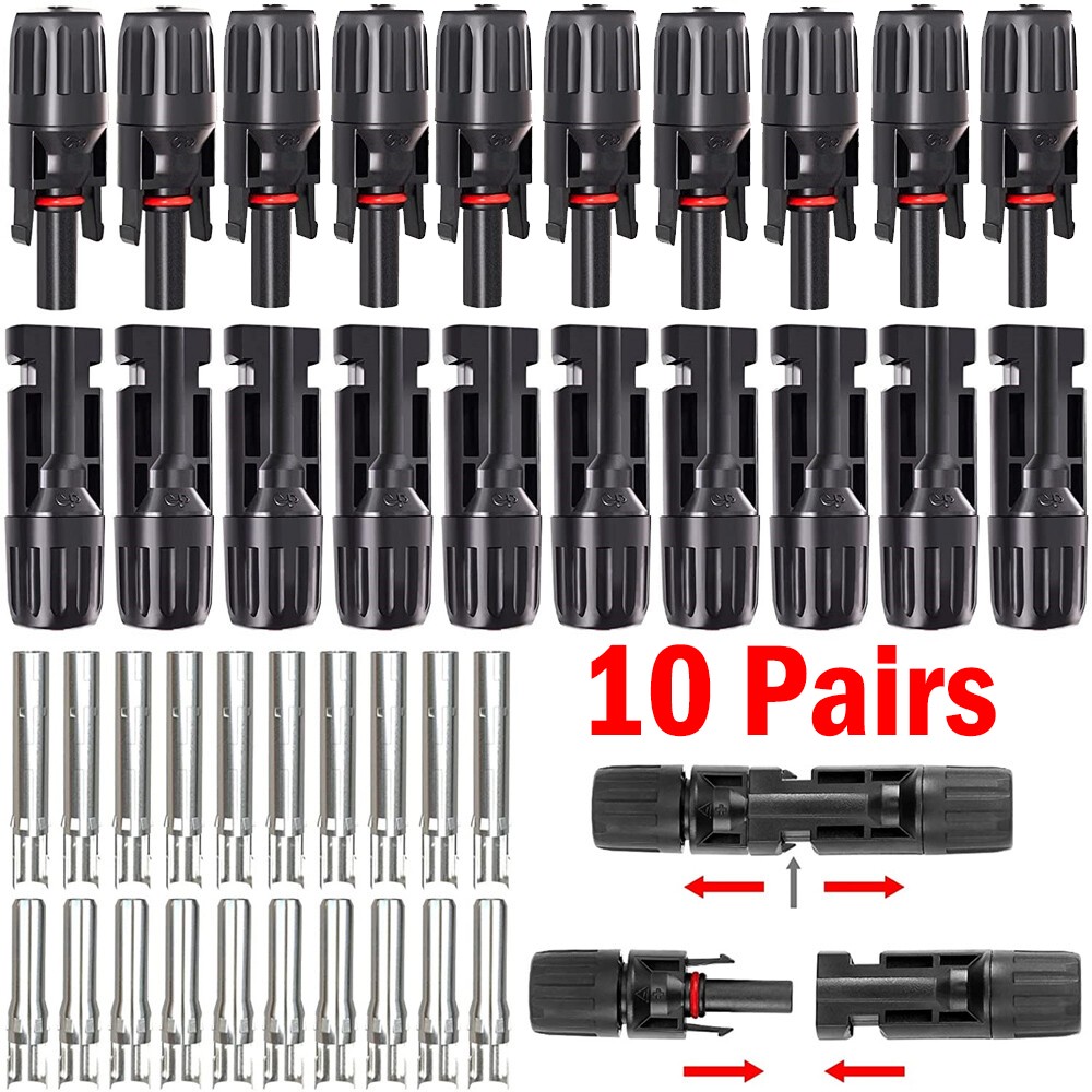 10 Pairs Male Female Wire Cable Connector Set Solar Panel Waterproof Connectors