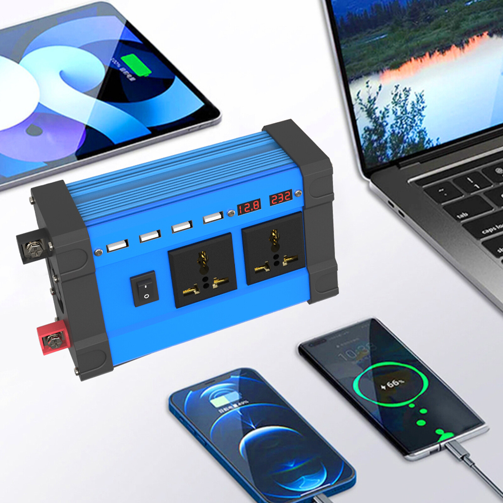 Solar Inverter 6000W Converter AC 12v To DC 220v 110v Intelligent LCD Display