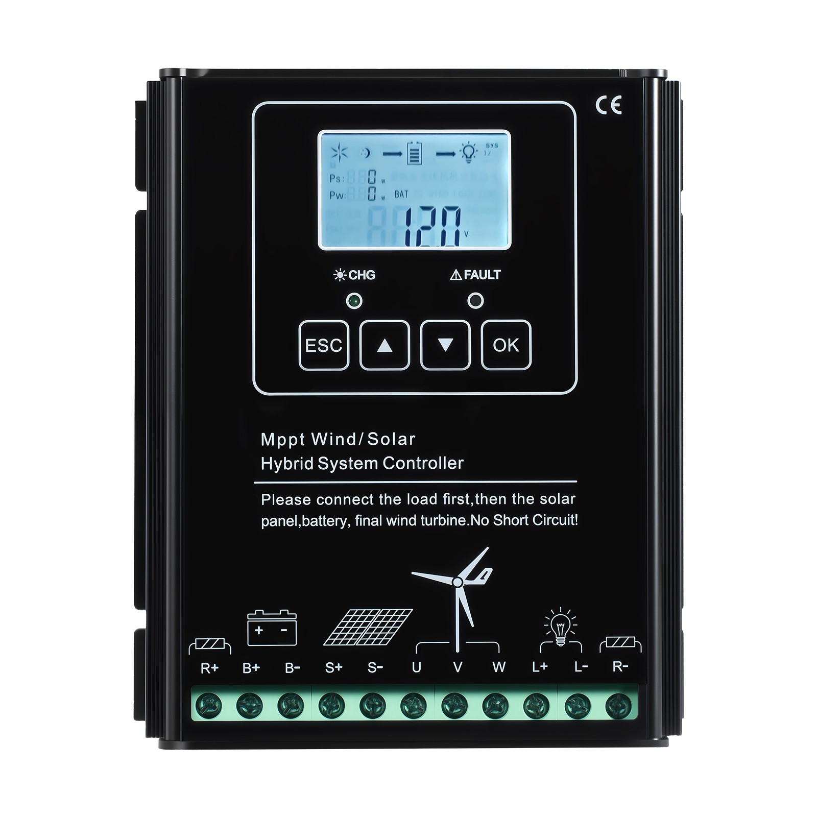Uimoso 12V 600W Solar and Wind Energy Kit with 2x 100W Solar Panels 400W Turbine