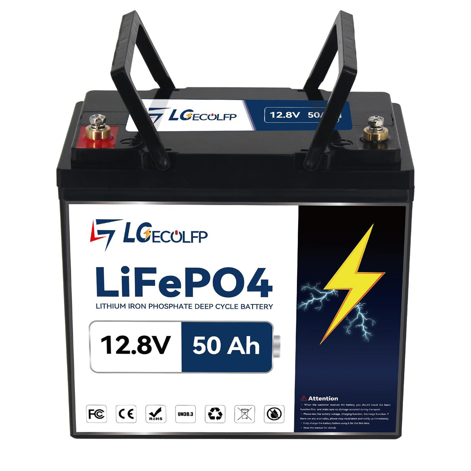 LGECOLFP Solar 12V 50Ah 100Ah Lithium Lifepo4 Battery Pack for RV Marine System