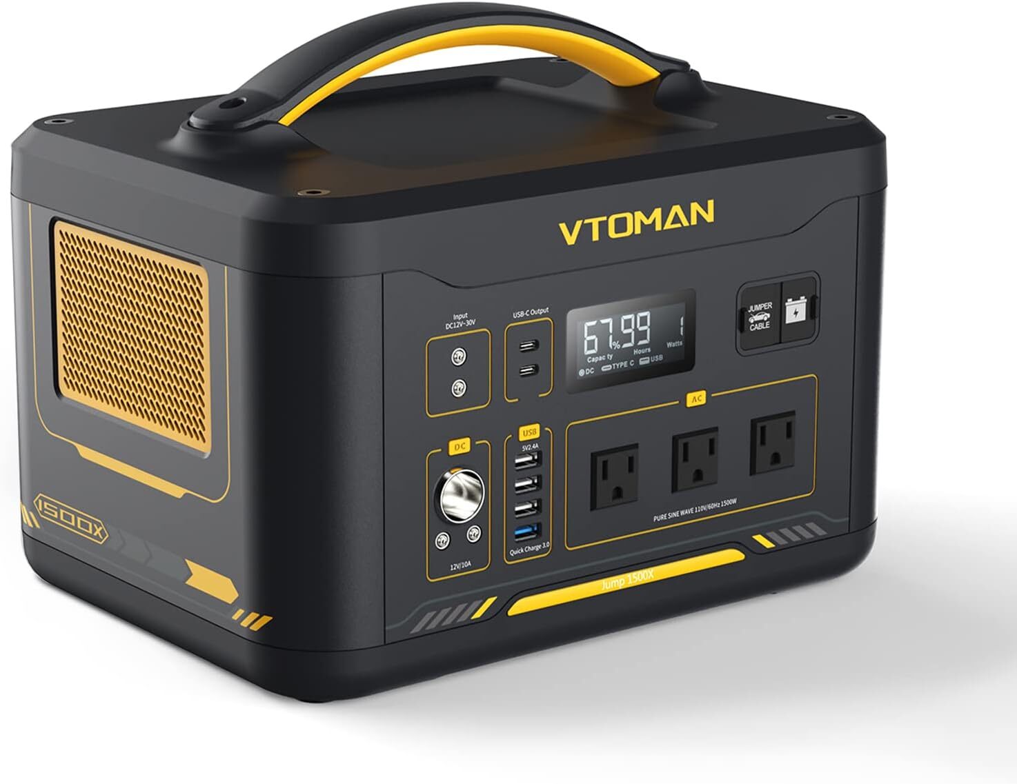 VTOMAN Jump 1500X Portable Power Station 828Wh LiFePO4 Battery Generator