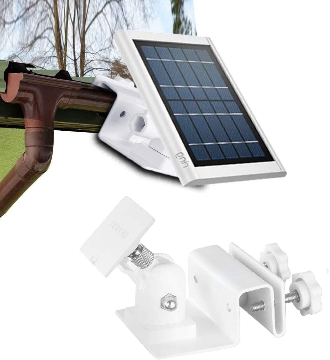 Gutter Mount for Ring Solar Panel, No-Drill Solar Panel Mount for Arlo, Eufy,…