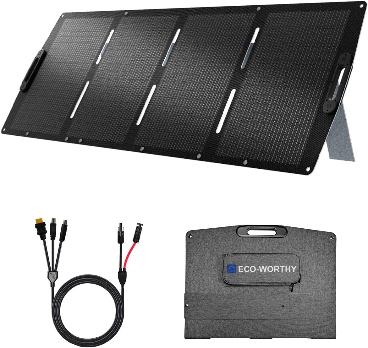 High Efficiency 200W Solar Charger – Waterproof, Portable & Adjustable Kickstand