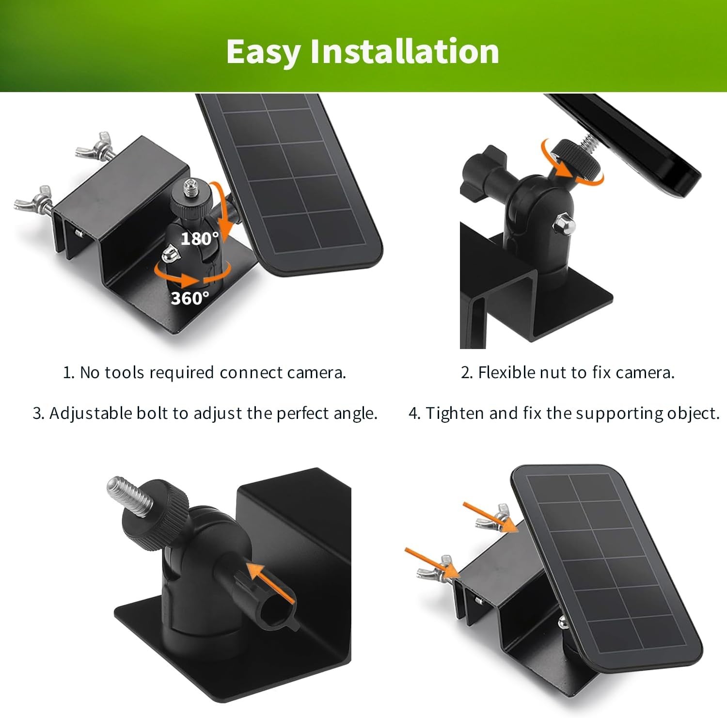 No Drill Stainless Steel Solar Panel Gutter Mount Compatible with Leading Brands