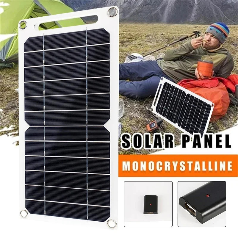 USB Solar Panel Power Bank for Outdoor Camping Hiking Phone Charger 5V Portable