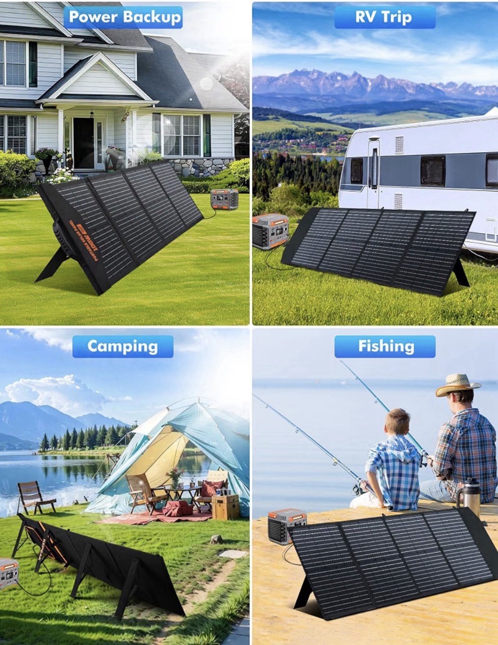 100W Portable Solar Panel, Foldable Solar Panel with QC3.0 & PD, Waterproof