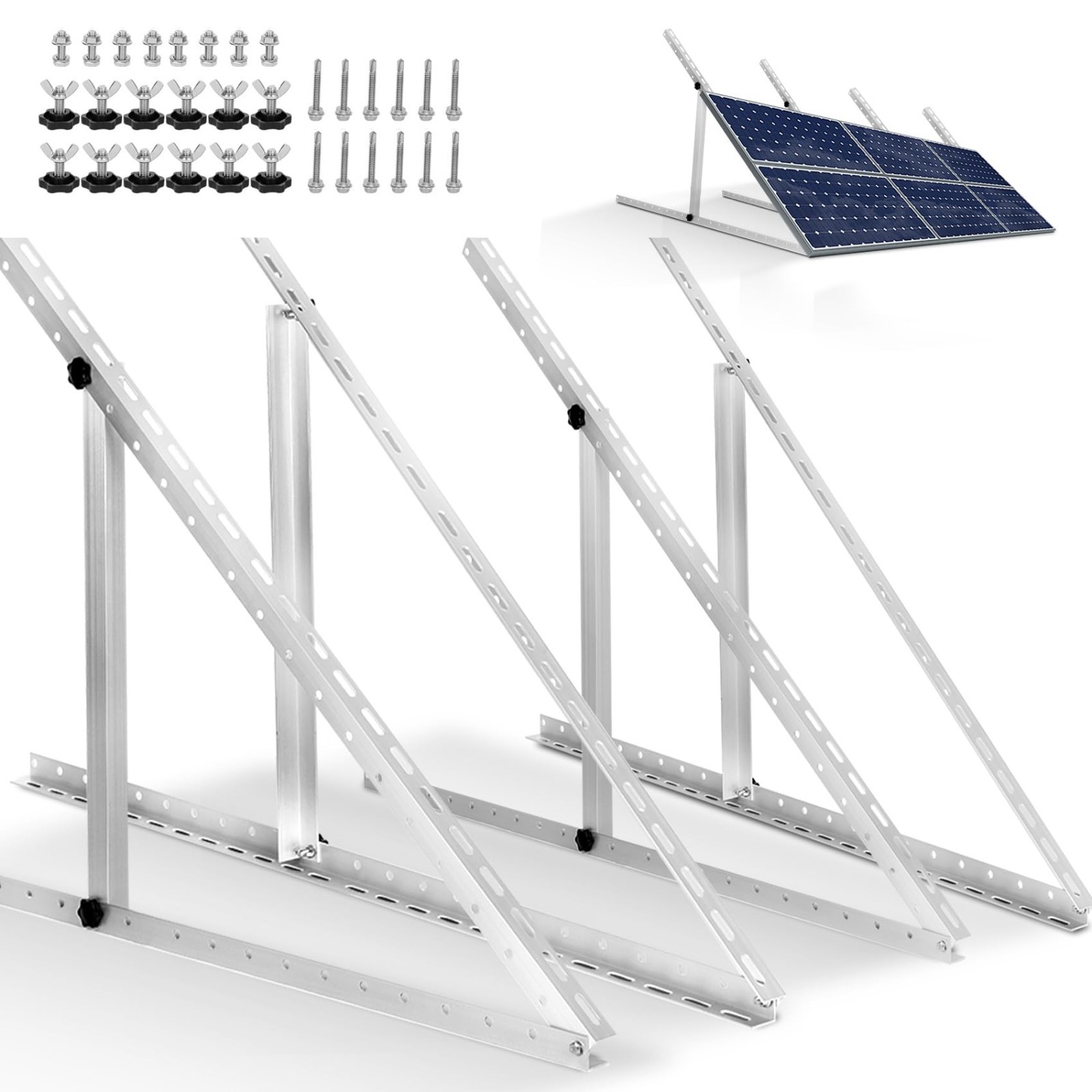 4 Pack Adjustable Solar Panel Tilt Mount Brackets with Foldable Legs – 45″ Panel