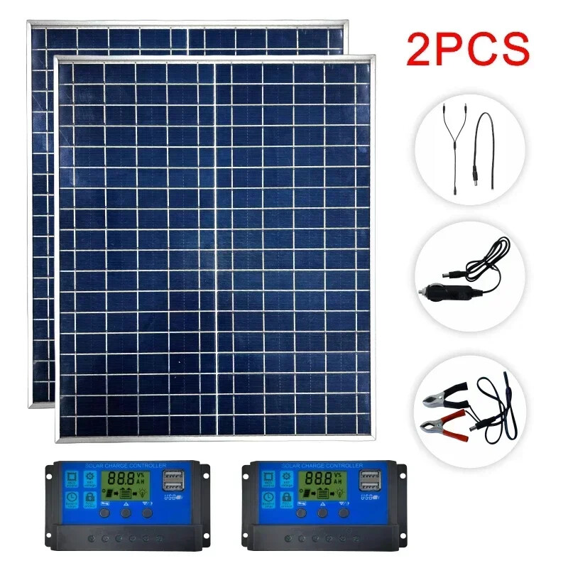 1000W 500W 12V Photovoltaic Solar Panel Kit 100A Controller Solar Panel Charger