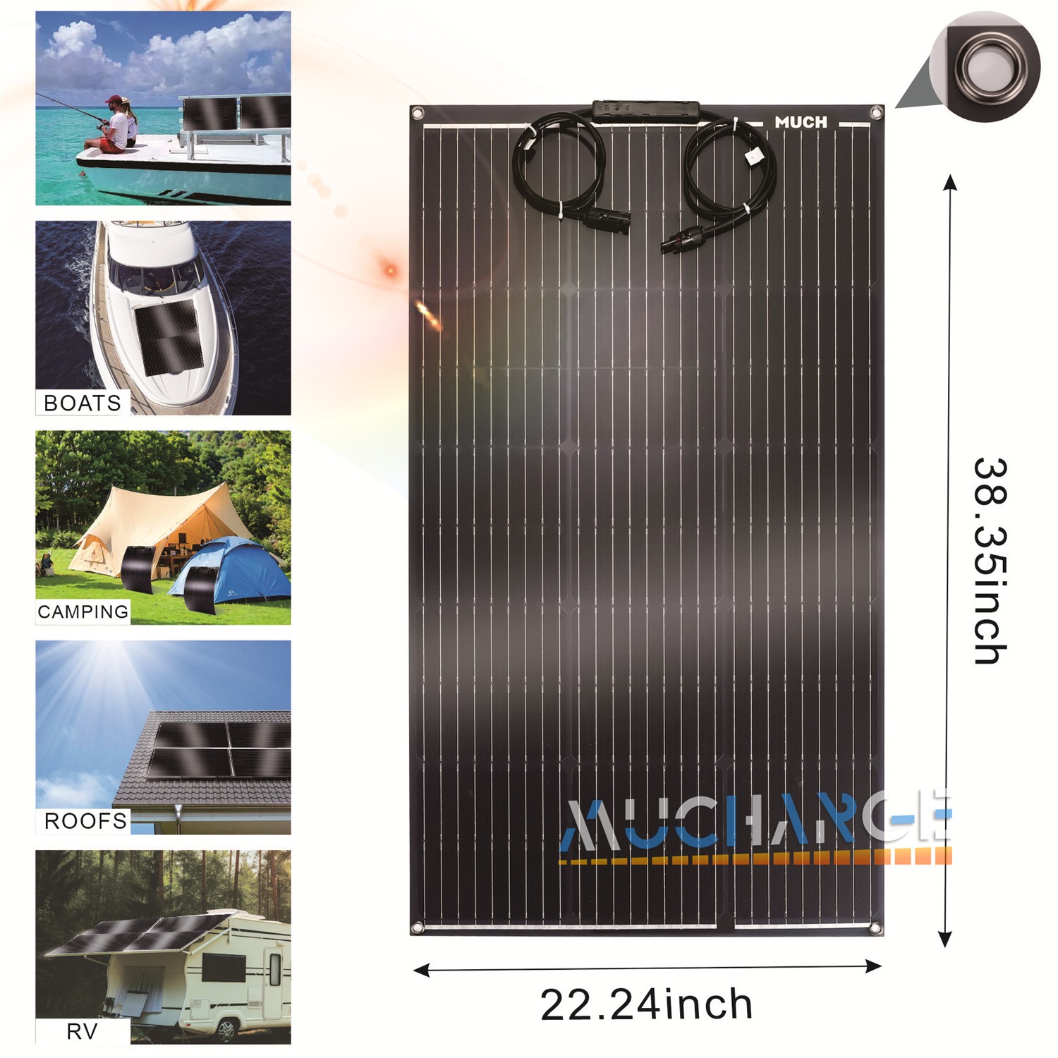 400W Flexible Solar Panel Mono Solar Power for Home Boat Car RV Battery Charge
