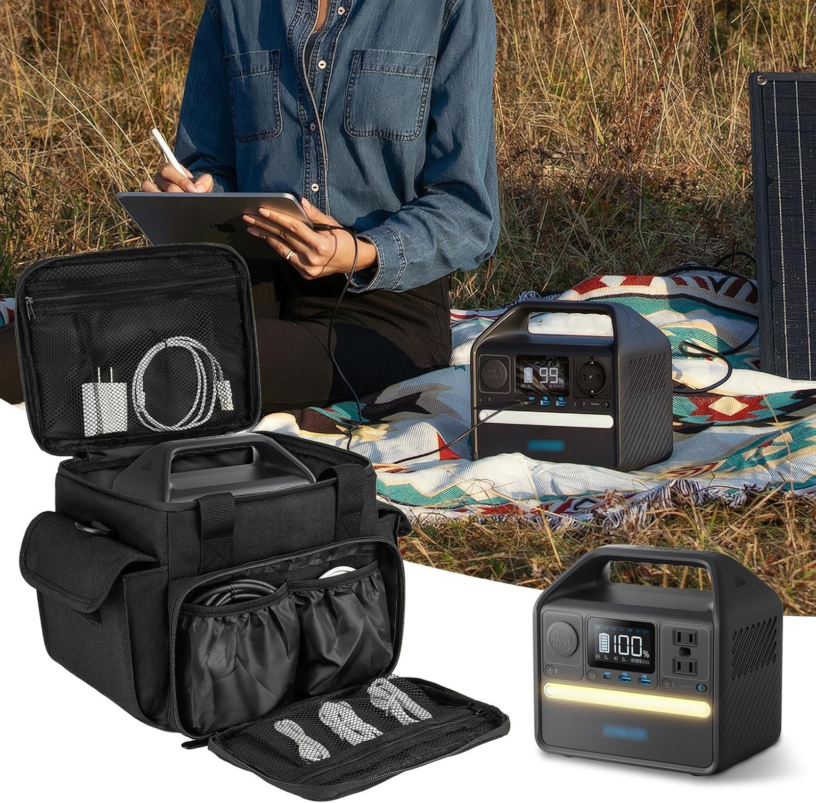 Portable Power Station Carrying Case Waterproof Bag for Jackery Explorer 240 300