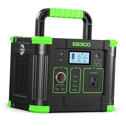 Portable Power Station 330W, 288.6Wh Solar Generator with 60W USB-C PD Grey