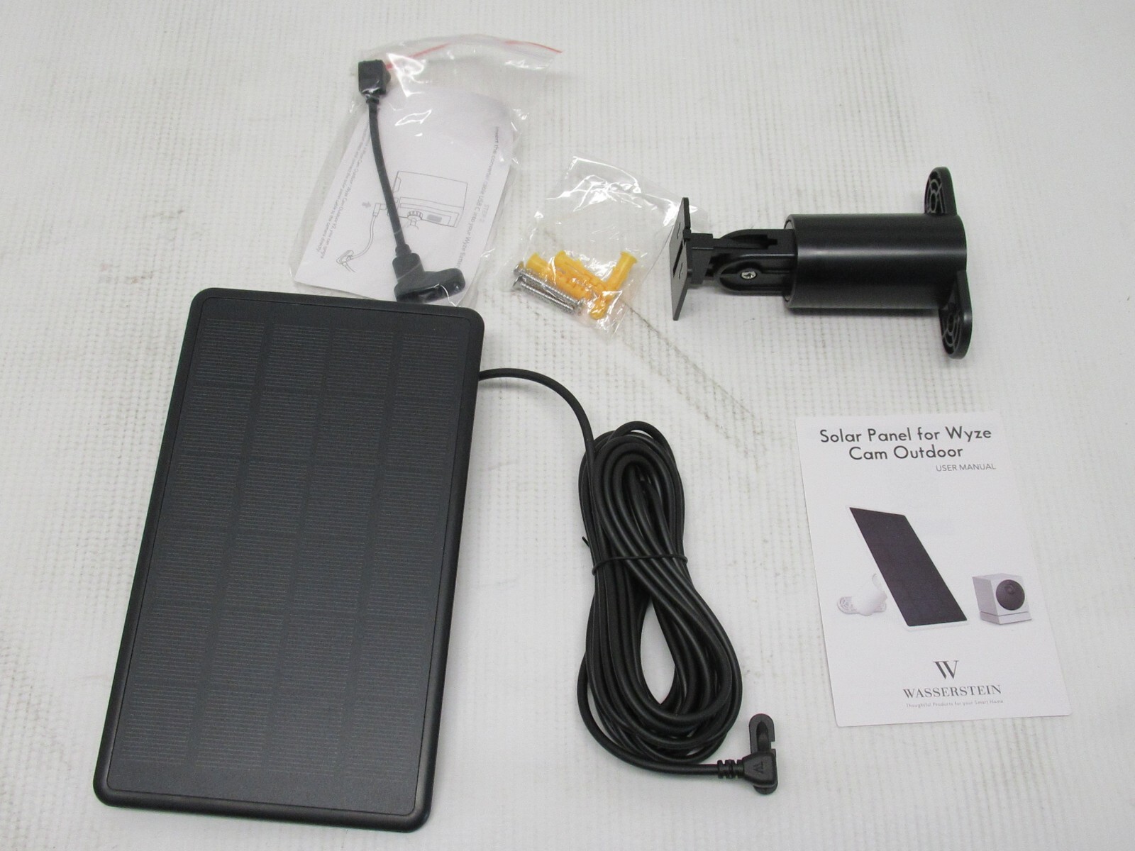 Wasserstein Solar Panel Compatible with Wyze Cam Outdoor/Battery Cam Pro – Black
