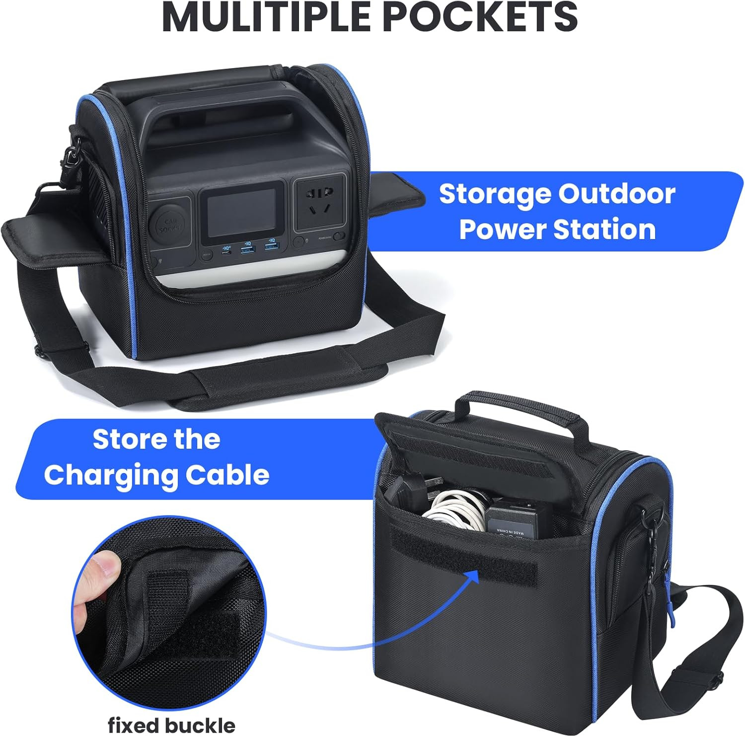 Portable Power Station Carrying Bag Compatible with Anker 521/ DaranEner 300w, C