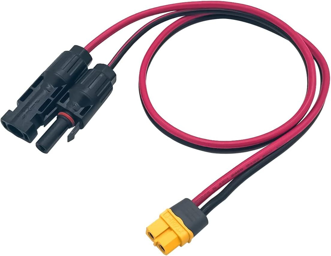 12AWG XT60 Female to Solar Connector Extension Cable Fit Solar Generator