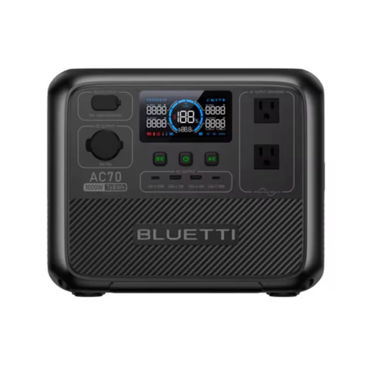 BLUETTI AC70 1000W 768Wh Portable Power Station Solar Generator for Fishing/Trip