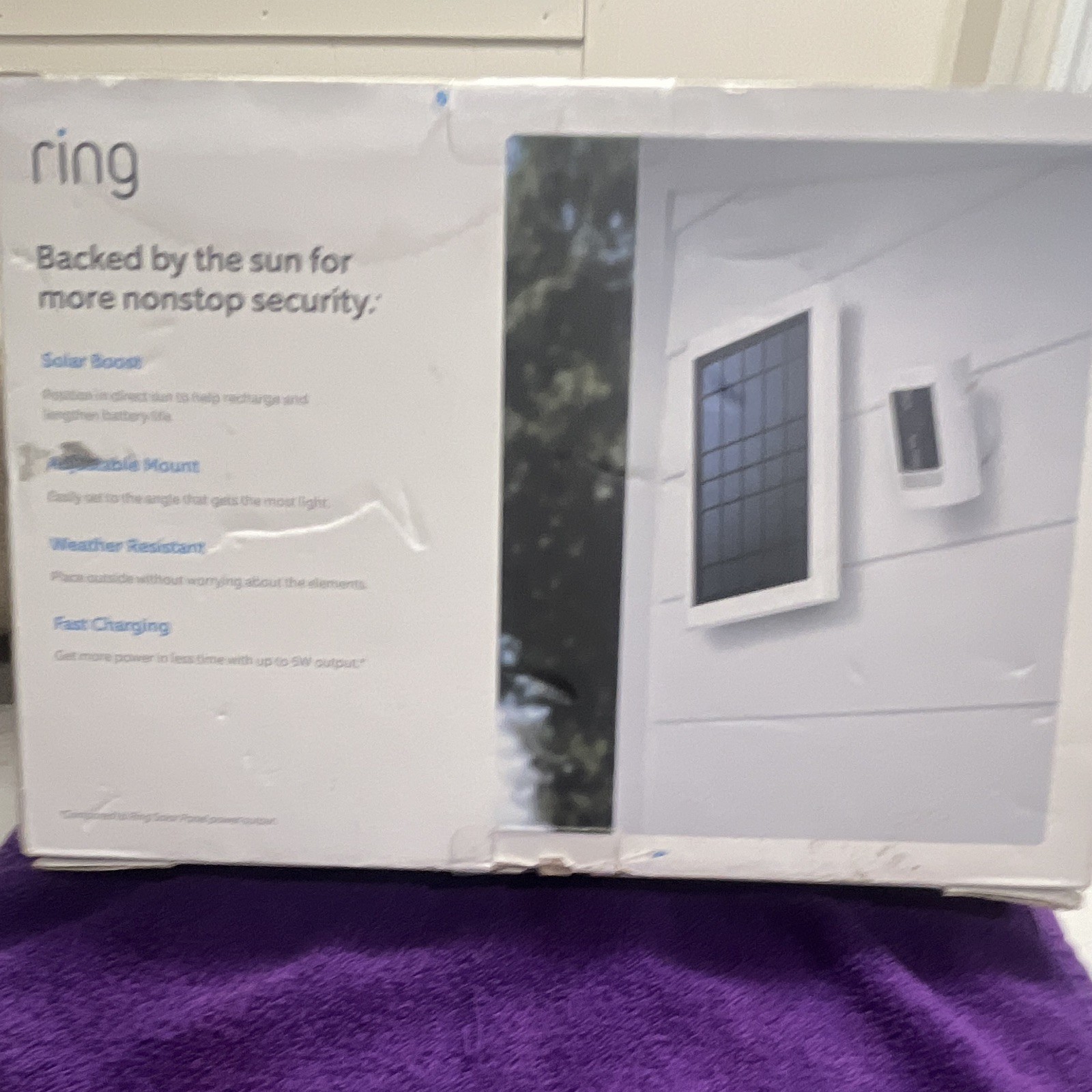 Ring Super Solar Panel for Ring Cameras Monocrystalline Weather Resistant White