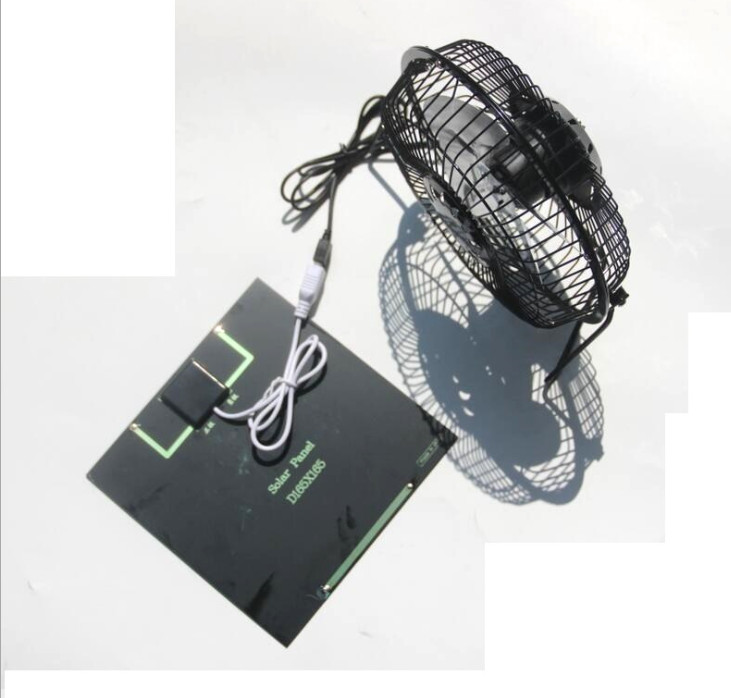 4.5W USB Solar Panel Iron Fan 6 Inch Cooling Ventilation Fan Charge Phone