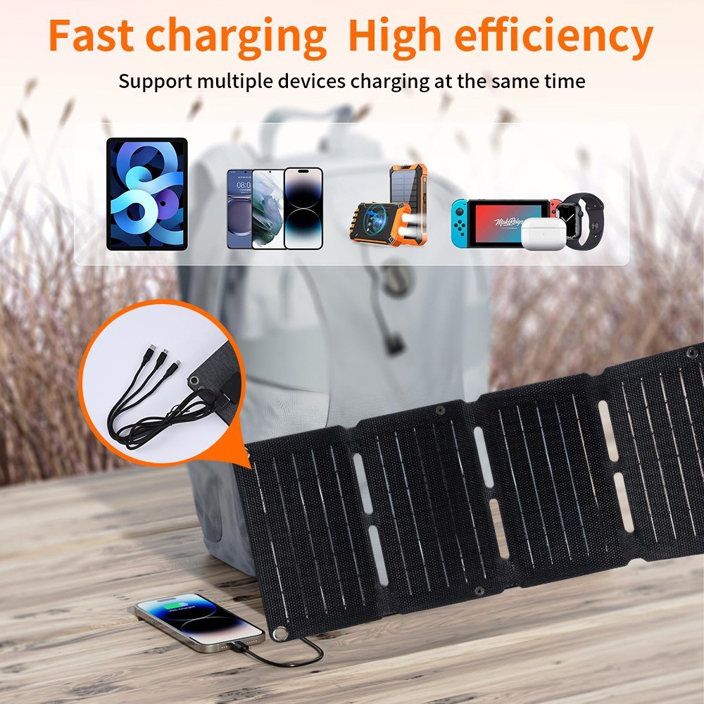 Portable Solar Panel 10W Foldable PV Power Bank Charger for Outdoor Camping Trip