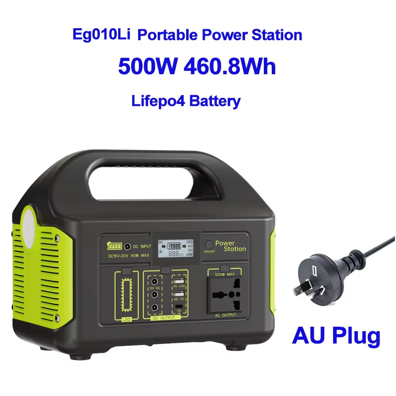 Portable Power Station 500W Solar Generator LiFePo4 Battery Camping Power Bank 3