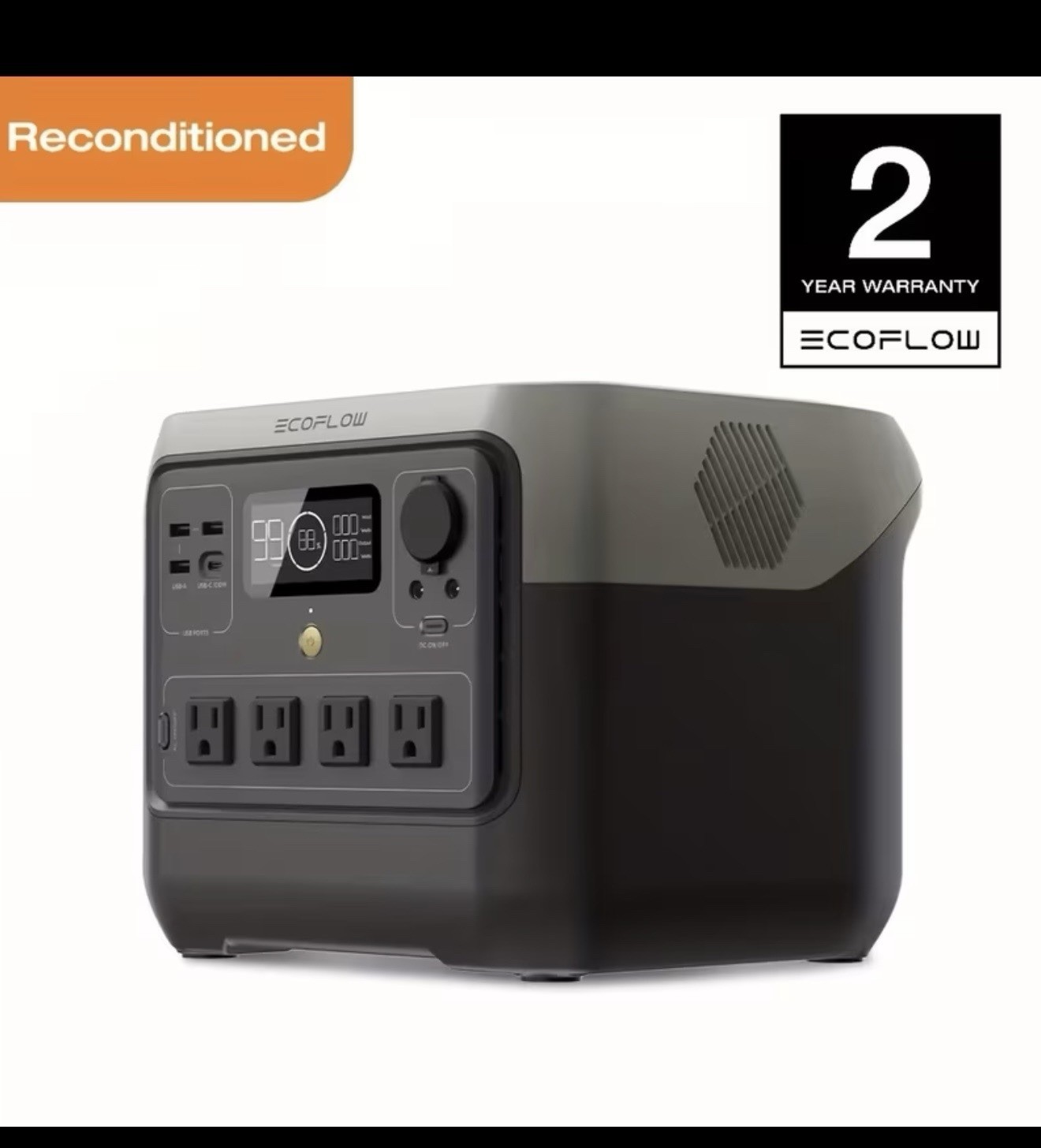EF EcoFlow Portable Power Station RIVER 2 Pro 700,716Wh LFP Battery,1600W Solar