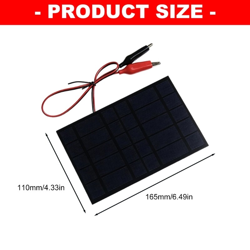 2.5W 5V Solar Panel With Alligator Clips for Cooling Fan Solar Toy Electronic