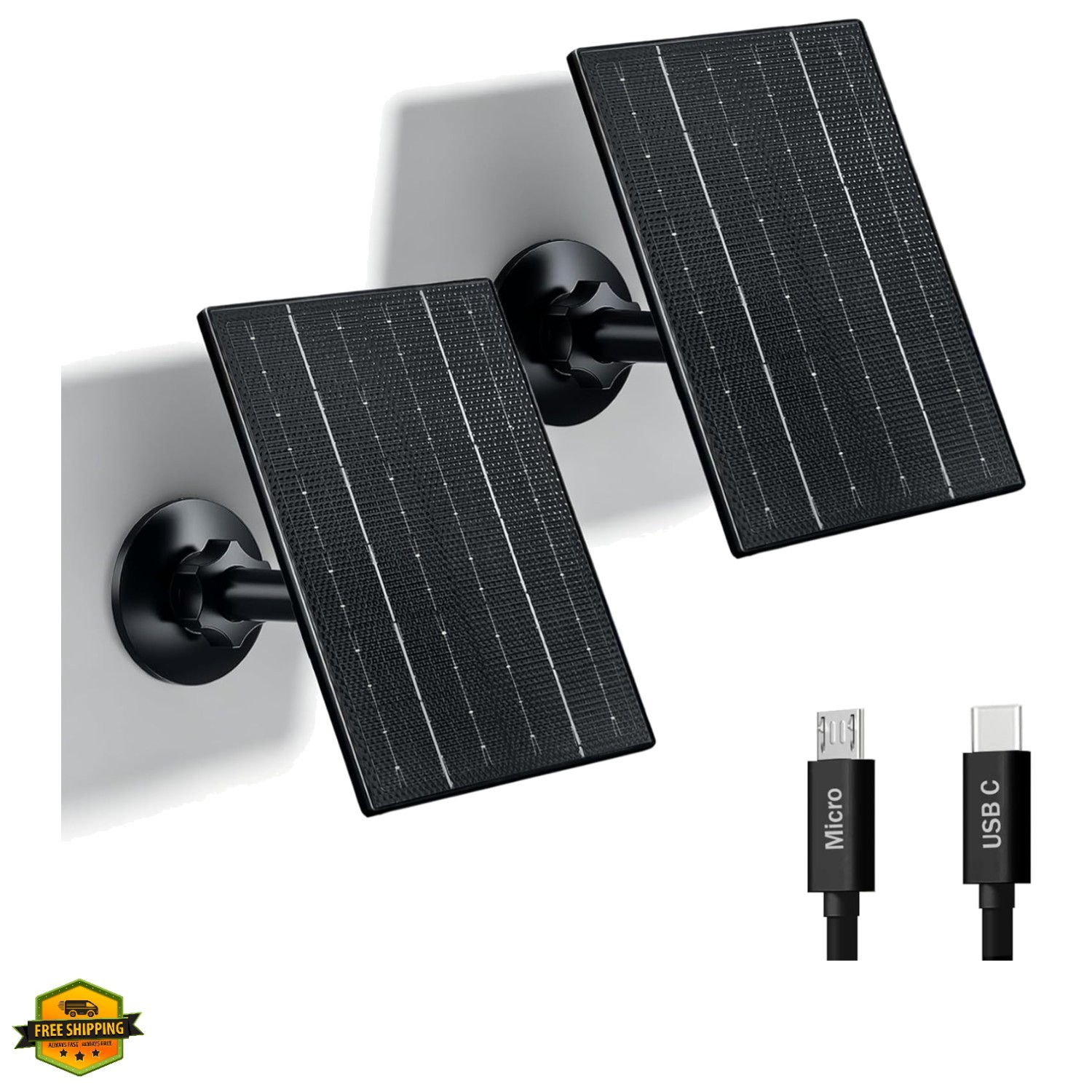 4W Camera Solar Panel, USB/Type-C Solar Charger with Rechargeable Battery Pow…