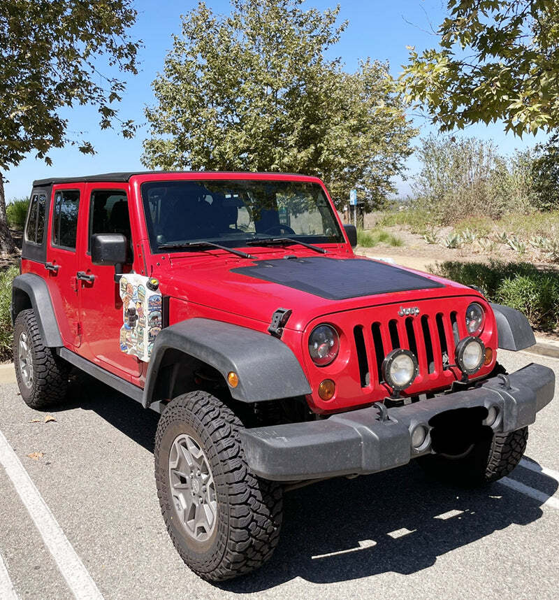 Lensun 105W 12V Hood/Bonnet Flexible Solar Panel for Jeep Wrangler JK 2007-2018