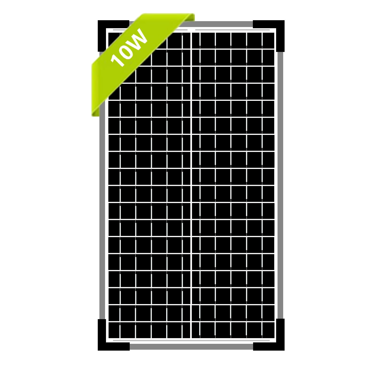 12V 10W Solar Panel Battery Charger for Vehicle Gate Opener Black