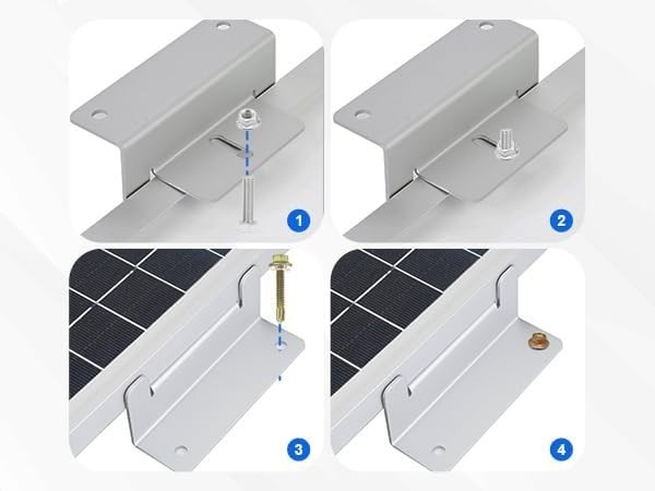 ECO-WORTHY 16x Solar Panel Z Mount Brackets Aluminum RV Boat Roof