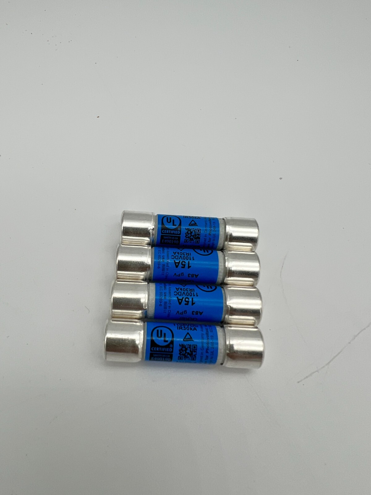 Solar PV In-line fuse 1000v / 1100v 15A 10mm x 38mm UL listed