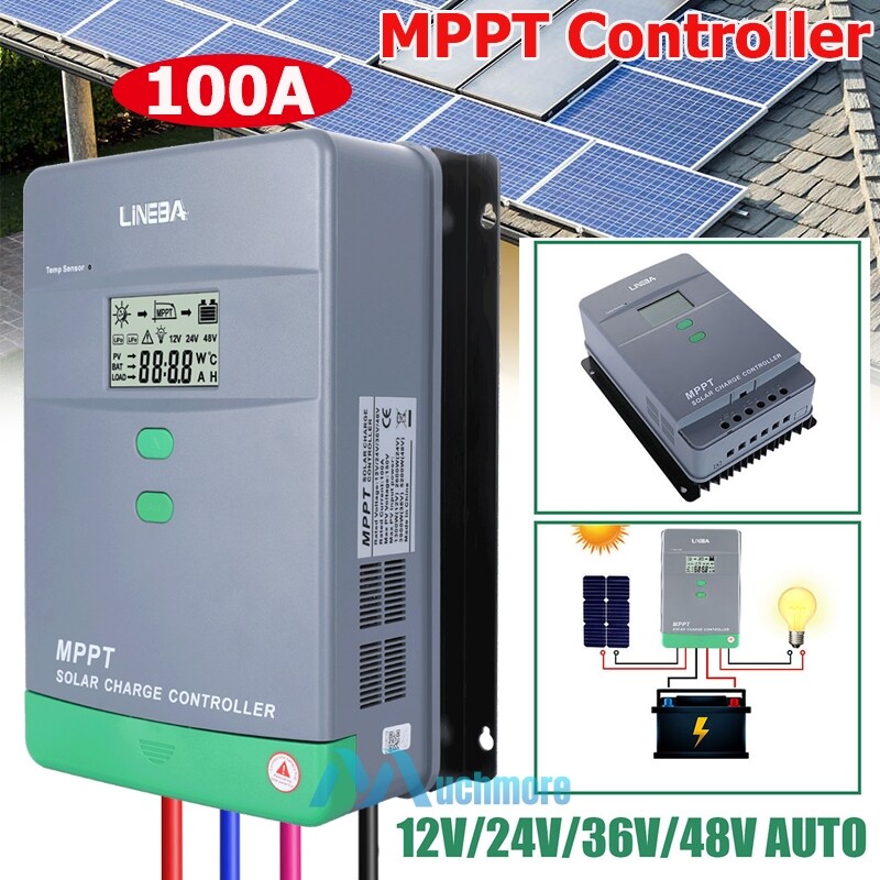 30A/60A/100A 12V/24V/36V/48V MPPT Auto Solar Panel Regulator Charge Controller