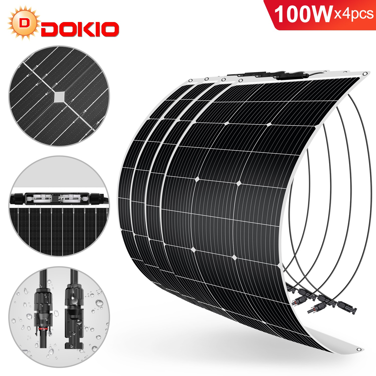 400W Portable Bendable Solar Panel Kit for Camper Trailer Cabin Off Grid Power