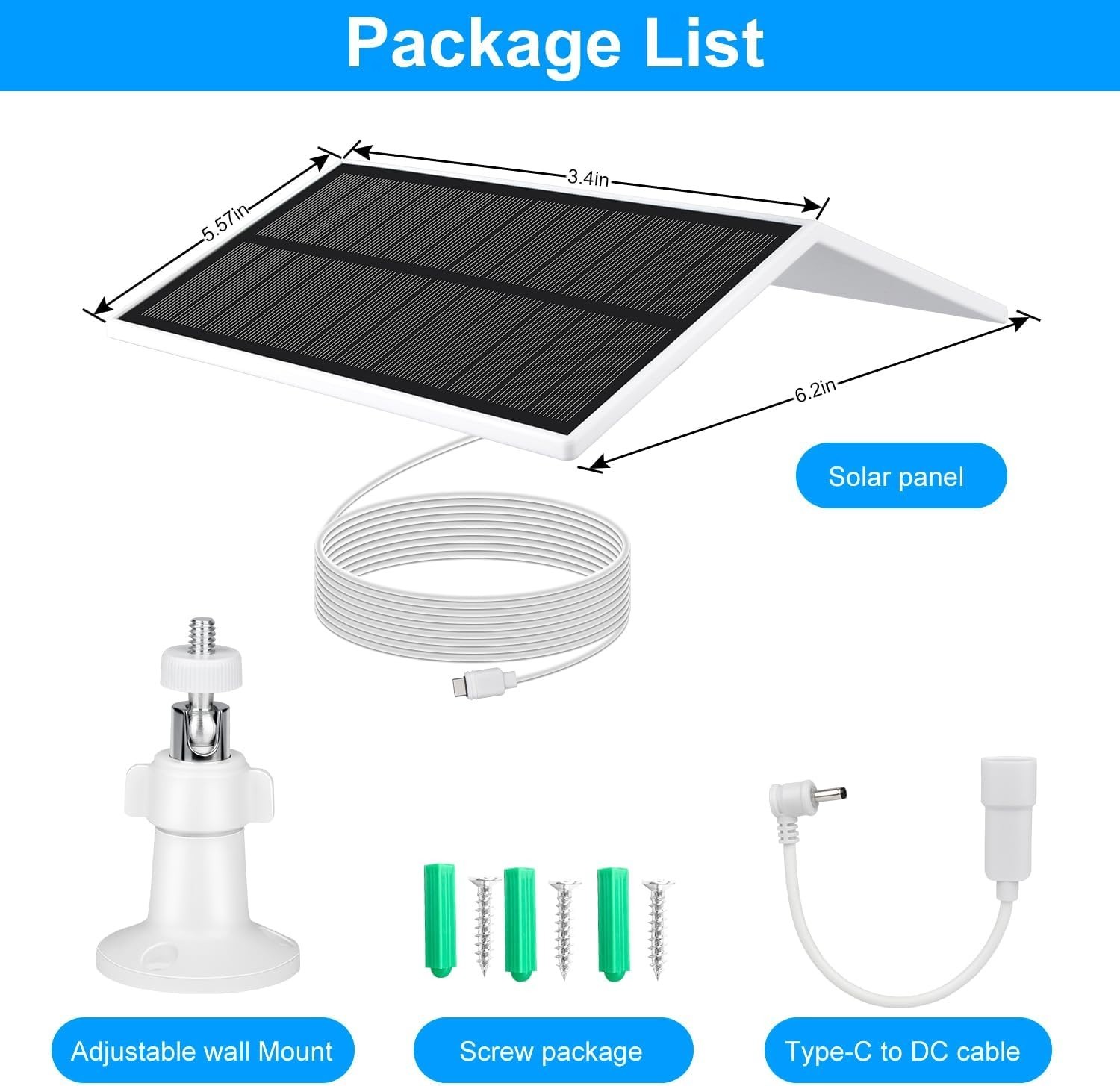 Solar Panel for Ring Camera Spotlight Cam Plus/Pro(Battery) & Stick Up Cam/Pro B