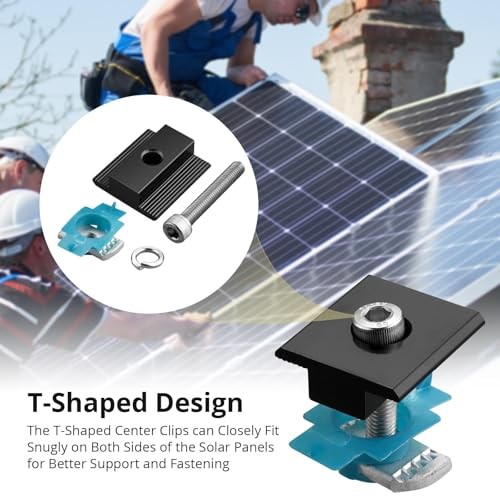 Solar Panel Mounting Brackets for Unistrut 10Pcs Aluminum Black 30/35mm