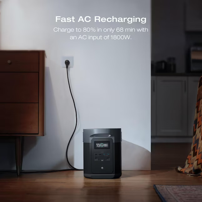 EcoFlow DELTA 2 1024Wh Portable Power Station with 160W Solar Panel and X-Stream