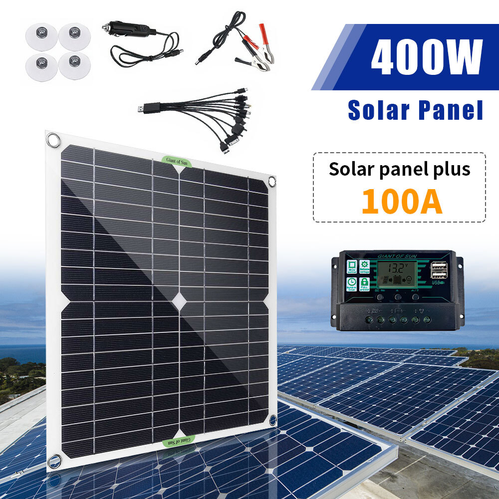 Complete Solar Panel Kit Solar 400W Power Generator 100A Home 12V Grid System