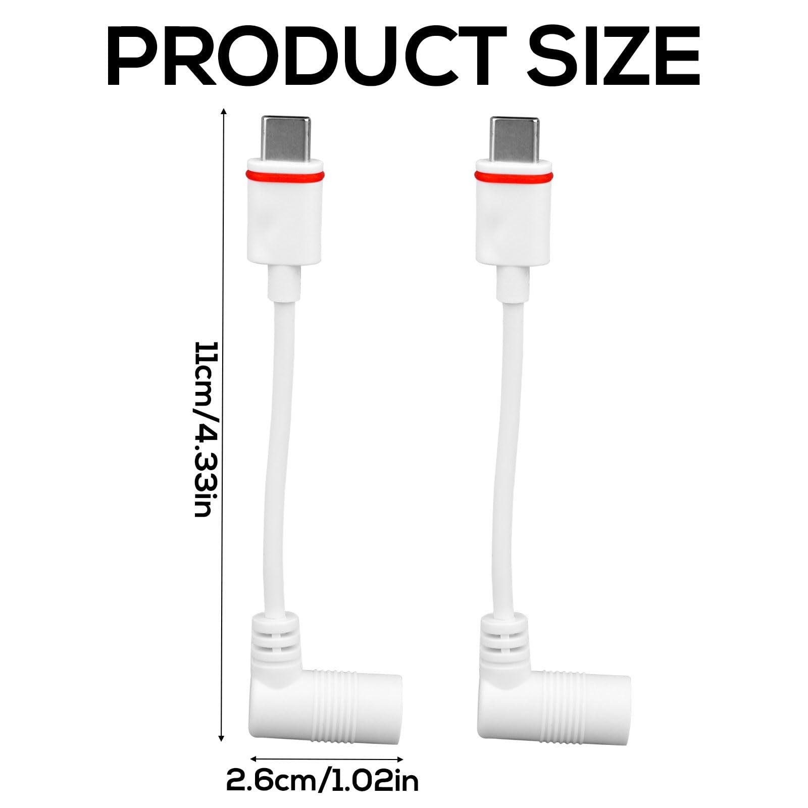 2pcs Barrel Plug to USB-C Power Adapter for Ring Solar Panel USB-C Security …